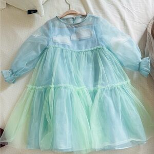 Meri Meri Blue and Mint Cloud Tulle Party Dress
